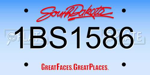 1BS1586 South Dakota License Plate