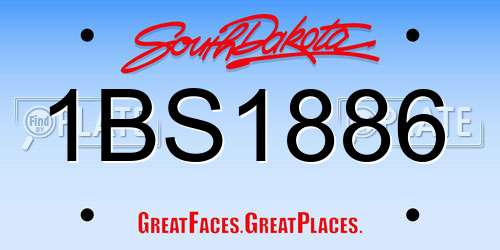 1BS1886 South Dakota License Plate