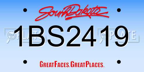 1BS2419 South Dakota License Plate