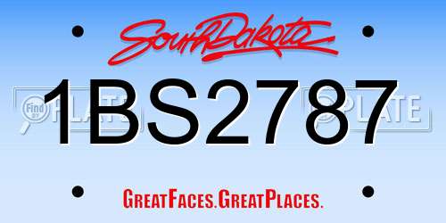1BS2787 South Dakota License Plate
