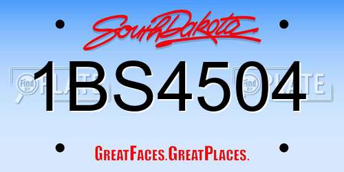 1BS4504 South Dakota License Plate