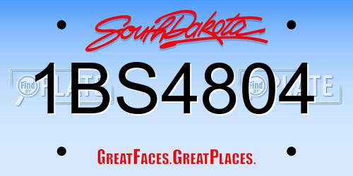 1BS4804 South Dakota License Plate