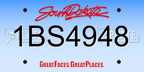 1BS4948 South Dakota License Plate