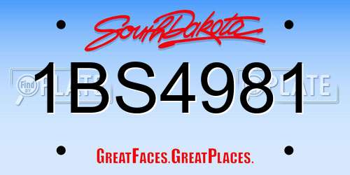 1BS4981 South Dakota License Plate