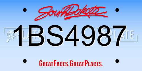 1BS4987 South Dakota License Plate