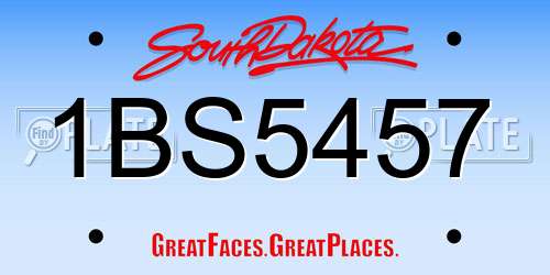1BS5457 South Dakota License Plate