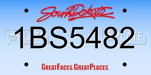 1BS5482 South Dakota License Plate