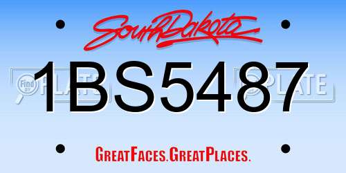 1BS5487 South Dakota License Plate