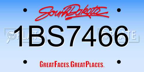 1BS7466 South Dakota License Plate