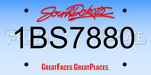 1BS7880 South Dakota License Plate