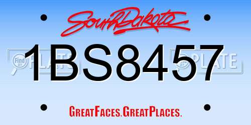 1BS8457 South Dakota License Plate
