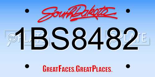 1BS8482 South Dakota License Plate