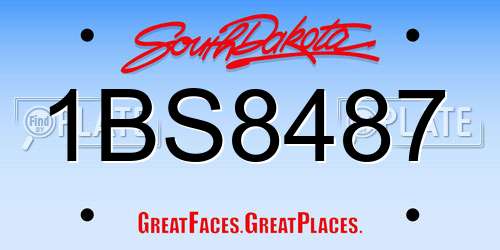 1BS8487 South Dakota License Plate