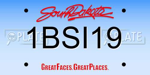 1BSI19 South Dakota License Plate