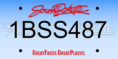 1BSS487 South Dakota License Plate