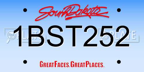 1BST252 South Dakota License Plate