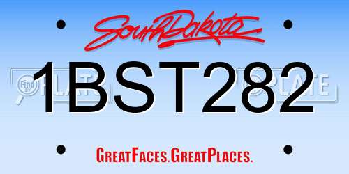 1BST282 South Dakota License Plate
