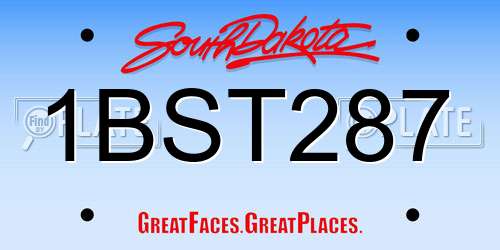1BST287 South Dakota License Plate