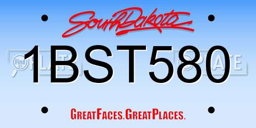 1BST580 South Dakota License Plate