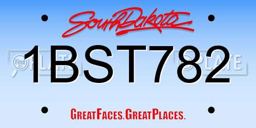 1BST782 South Dakota License Plate