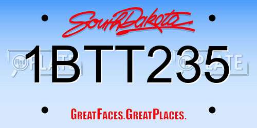 1BTT235 South Dakota License Plate