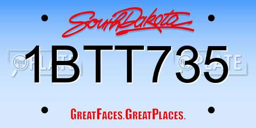 1BTT735 South Dakota License Plate