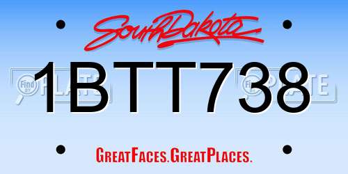 1BTT738 South Dakota License Plate