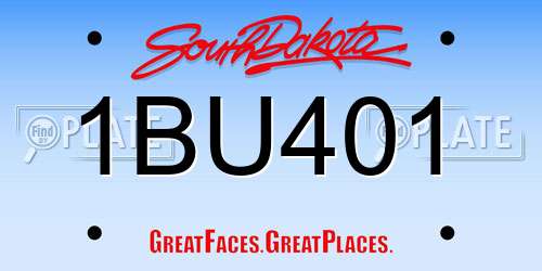 1BU401 South Dakota License Plate