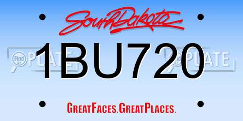 1BU720 South Dakota License Plate
