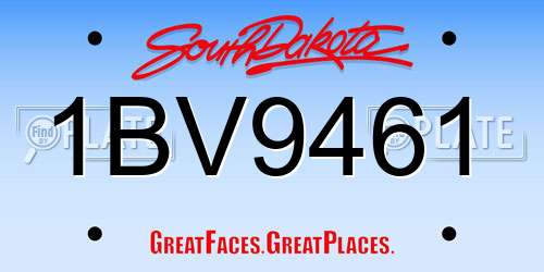 1BV9461 South Dakota License Plate