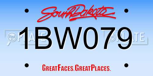 1BW079 South Dakota License Plate