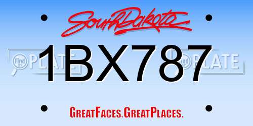 1BX787 South Dakota License Plate