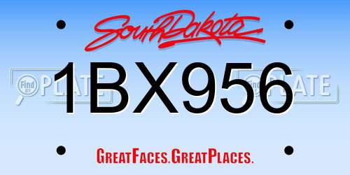 1BX956 South Dakota License Plate