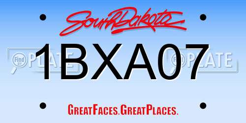 1BXA07 South Dakota License Plate
