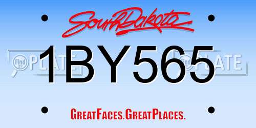 1BY565 South Dakota License Plate