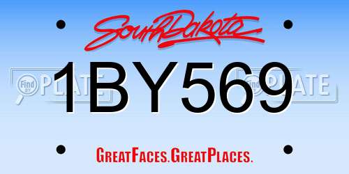 1BY569 South Dakota License Plate
