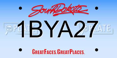 1BYA27 South Dakota License Plate