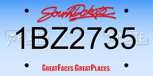 1BZ2735 South Dakota License Plate