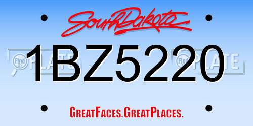 1BZ5220 South Dakota License Plate