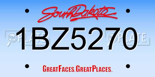 1BZ5270 South Dakota License Plate
