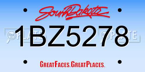 1BZ5278 South Dakota License Plate