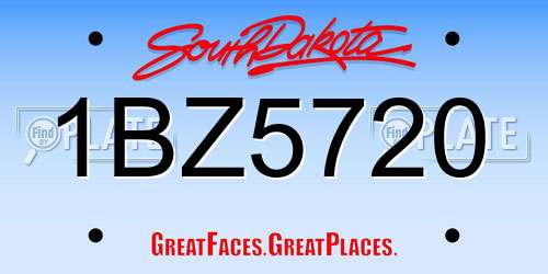 1BZ5720 South Dakota License Plate