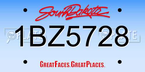 1BZ5728 South Dakota License Plate