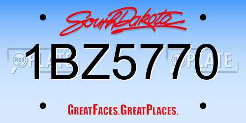 1BZ5770 South Dakota License Plate