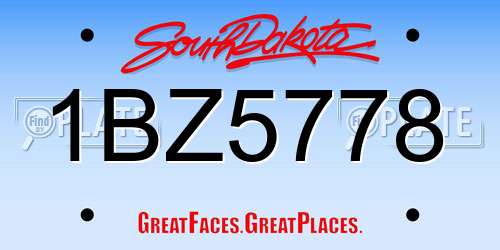 1BZ5778 South Dakota License Plate