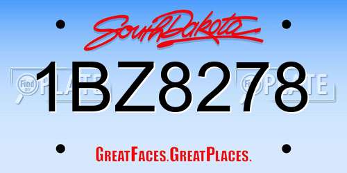 1BZ8278 South Dakota License Plate