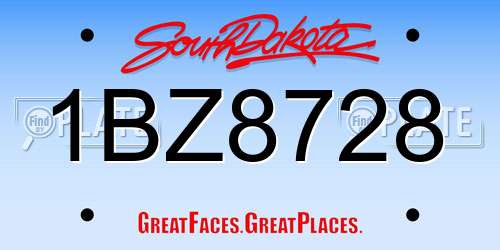 1BZ8728 South Dakota License Plate