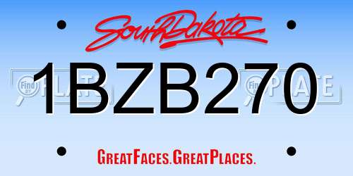 1BZB270 South Dakota License Plate