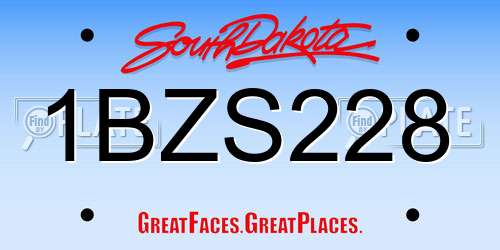 1BZS228 South Dakota License Plate