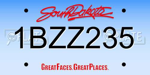1BZZ235 South Dakota License Plate